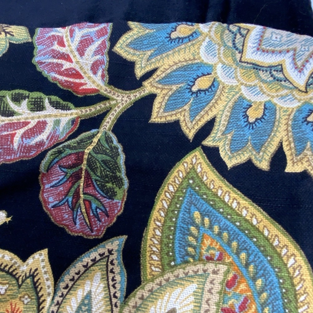 Biltmore Belk Floral Paisley Window Valances Set of 2 Black Multi‎ Cotton Blend - Picture 5 of 14